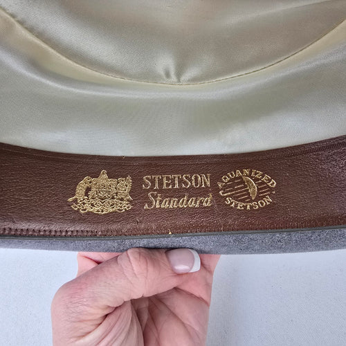 Vintage Stetson Grey & Black Fedora Hat