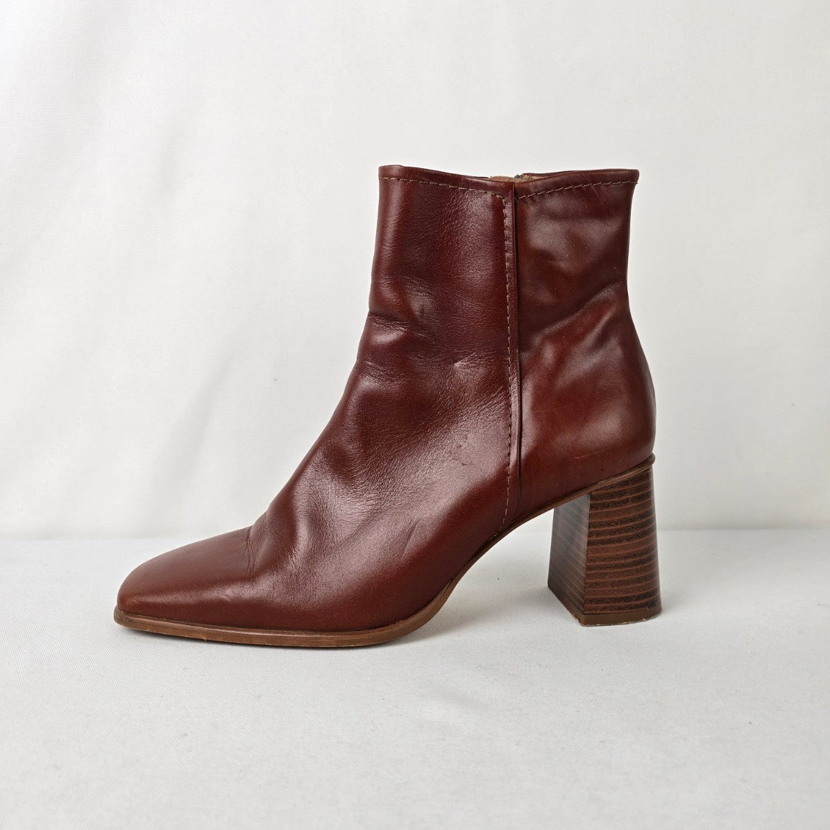 Shoe The Bear Brown Leather Ankle Boots Size 8