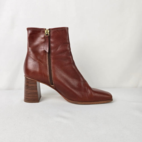 Shoe The Bear Brown Leather Ankle Boots Size 8