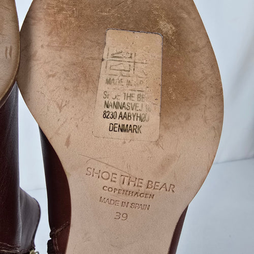 Shoe The Bear Brown Leather Ankle Boots Size 8
