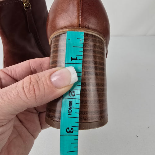 Shoe The Bear Brown Leather Ankle Boots Size 8