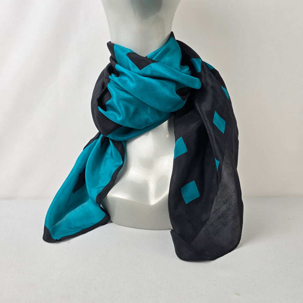 Vintage Blue & Teal Square Scarf