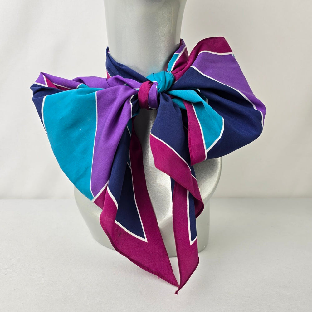 Vintage Blue & Purple Straight Scarf