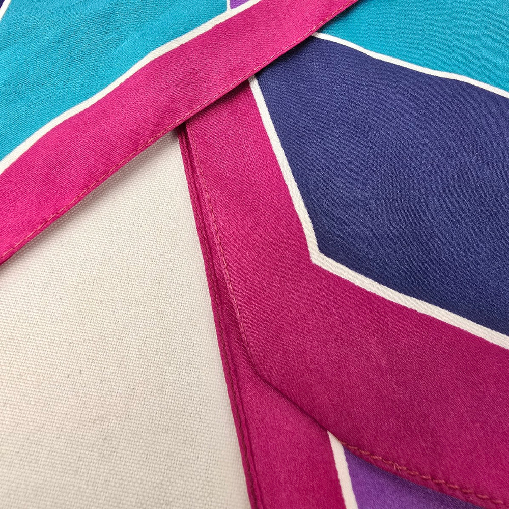 Vintage Blue & Purple Straight Scarf