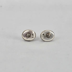Sterling Silver 925 Tiger Eye Stud Earrings Brown Gemstone Oval Minimalist