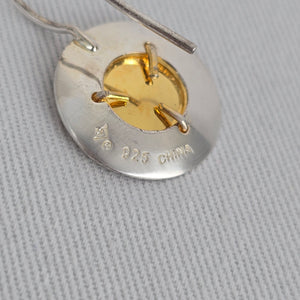 Silpada Sterling Silver 925 Gold Dome Hammered Earrings Mixed Metal Dangle