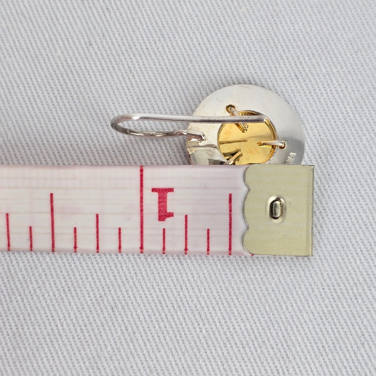 Silpada Sterling Silver 925 Gold Dome Hammered Earrings Mixed Metal Dangle