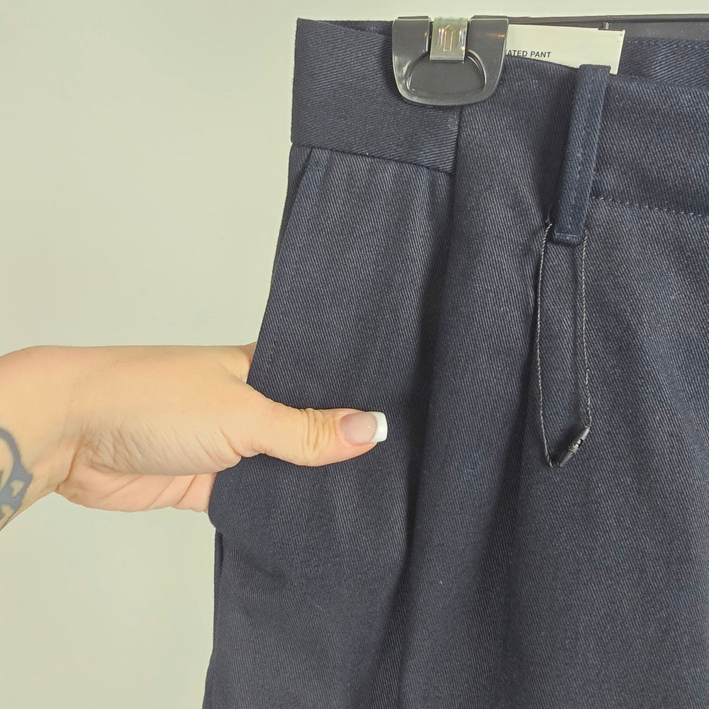 Zara Black Cotton Pleated Dress Pants Size 30