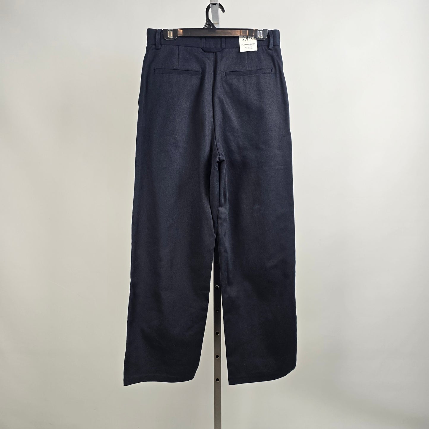 Zara Black Cotton Pleated Dress Pants Size 30
