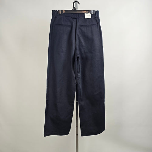 Zara Black Cotton Pleated Dress Pants Size 30