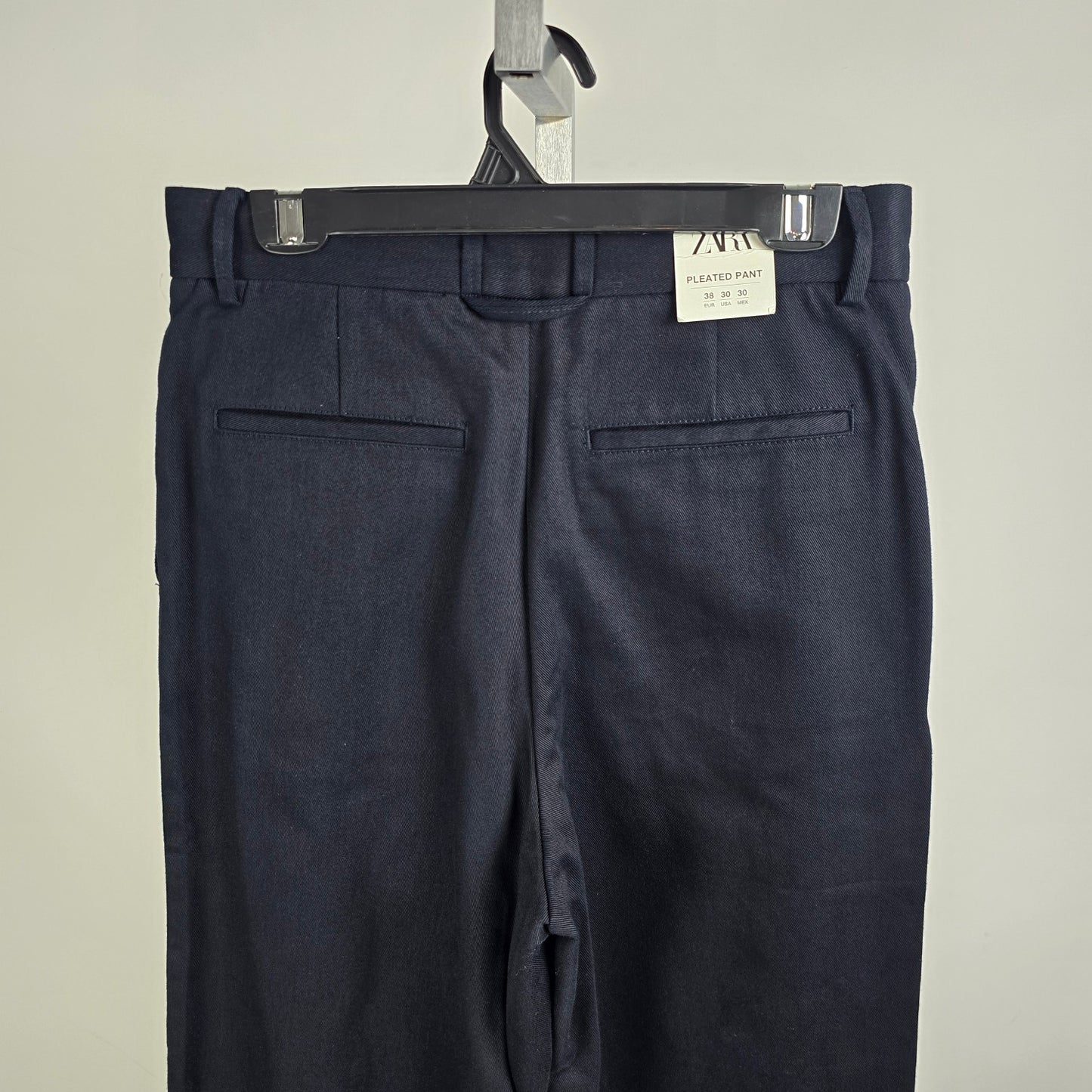 Zara Black Cotton Pleated Dress Pants Size 30