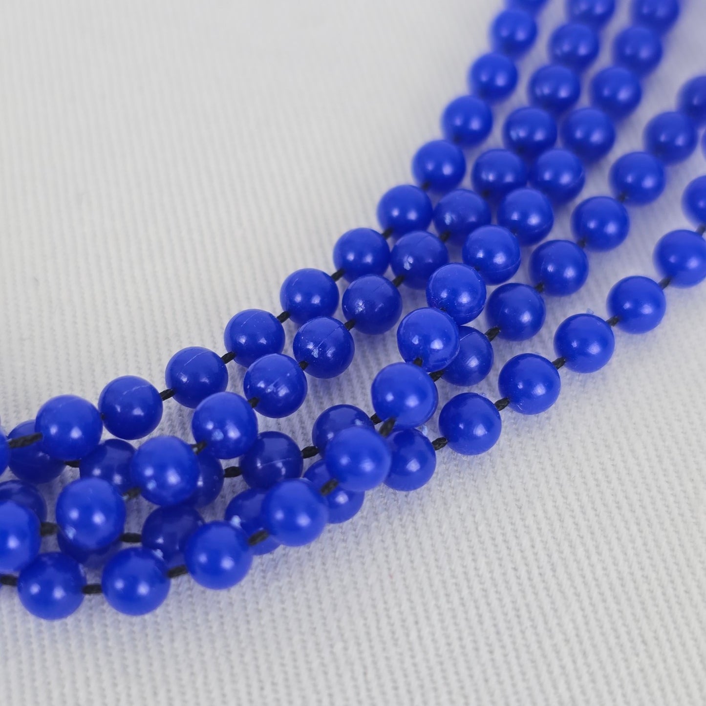 Vintage Blue Fused Beads Layered Choker Necklace