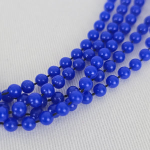 Vintage Blue Fused Beads Layered Choker Necklace