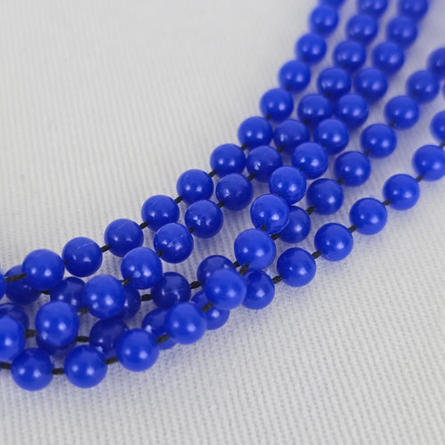Vintage Blue Fused Beads Layered Choker Necklace