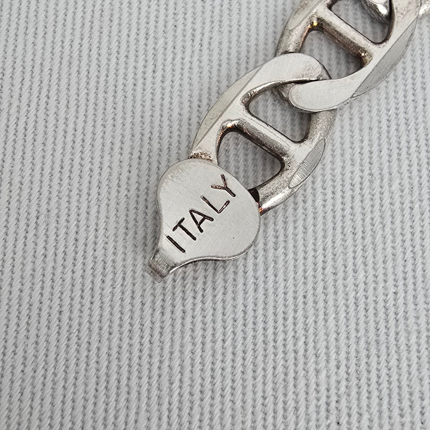 925 Italy Sterling Silver Bracelet Chunky Link Heavy Chain Statement