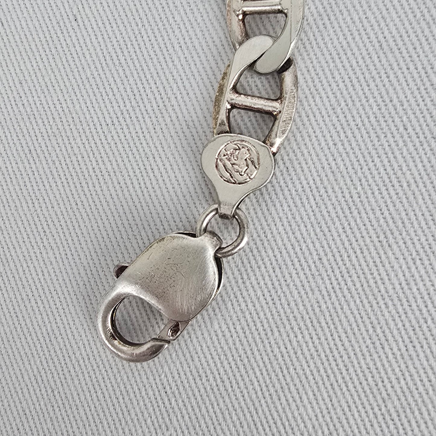 925 Italy Sterling Silver Bracelet Chunky Link Heavy Chain Statement