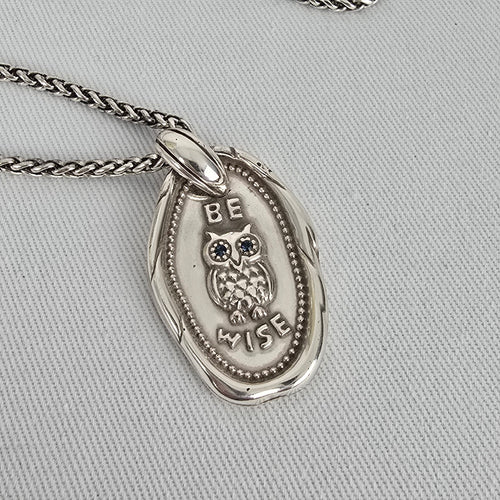 Brighton Silver Tone Owl Wisdom Pendant Chain Necklace