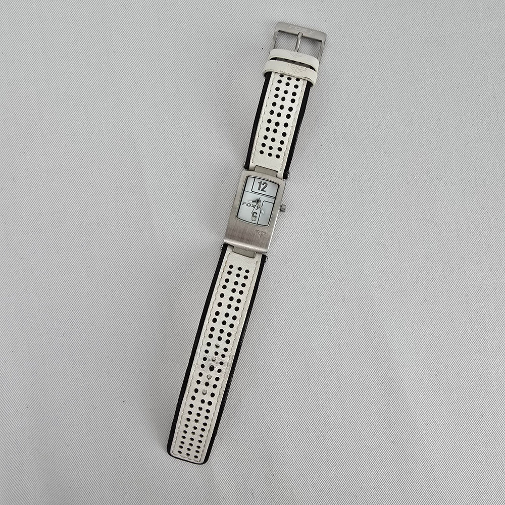 Roxy White Leather Silver Tone Watch