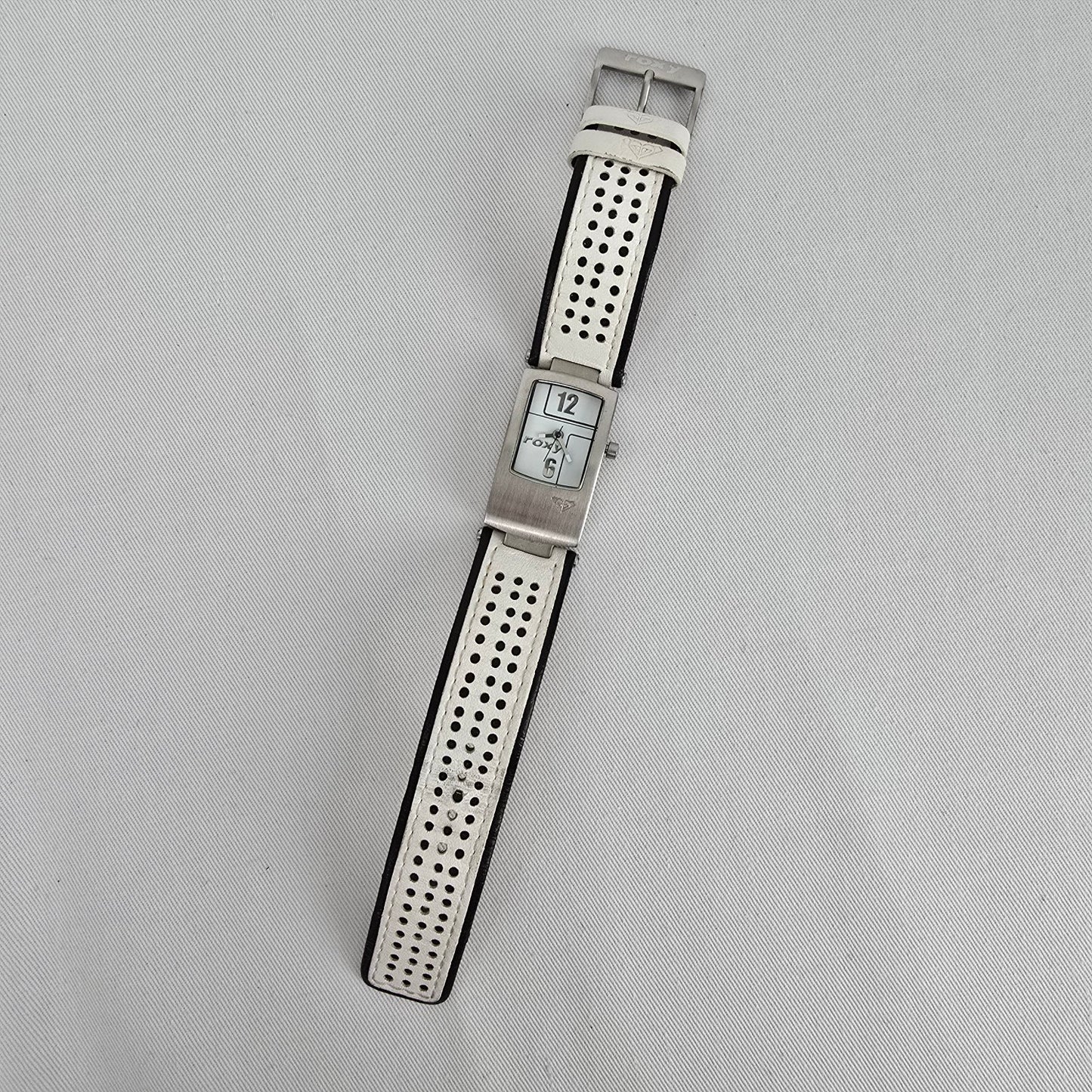 Roxy White Leather Silver Tone Watch