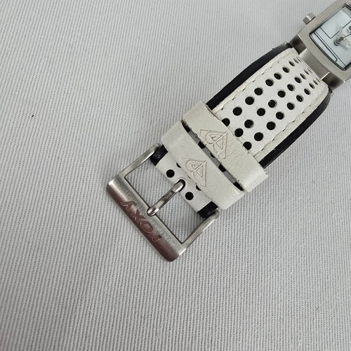 Roxy White Leather Silver Tone Watch
