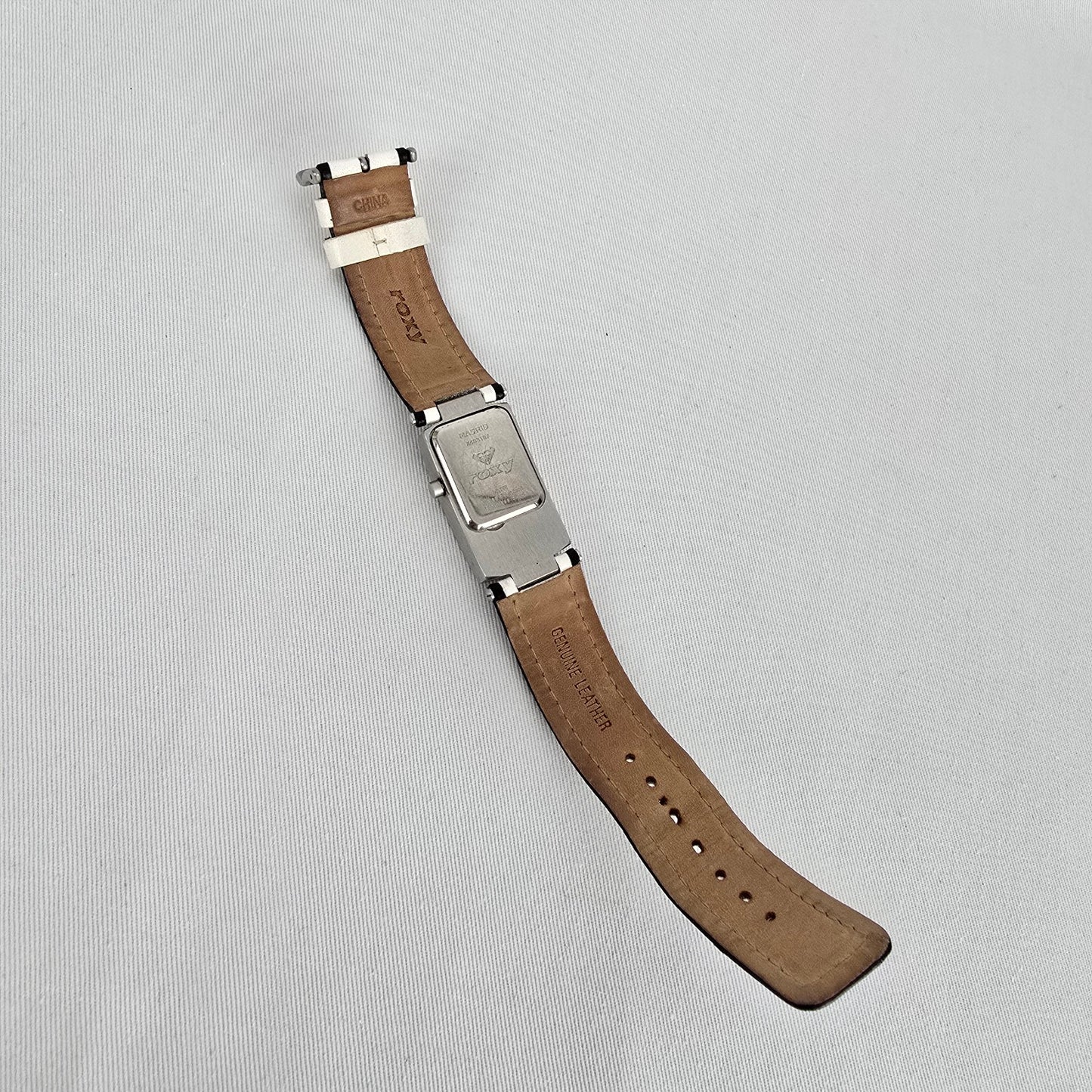 Roxy White Leather Silver Tone Watch