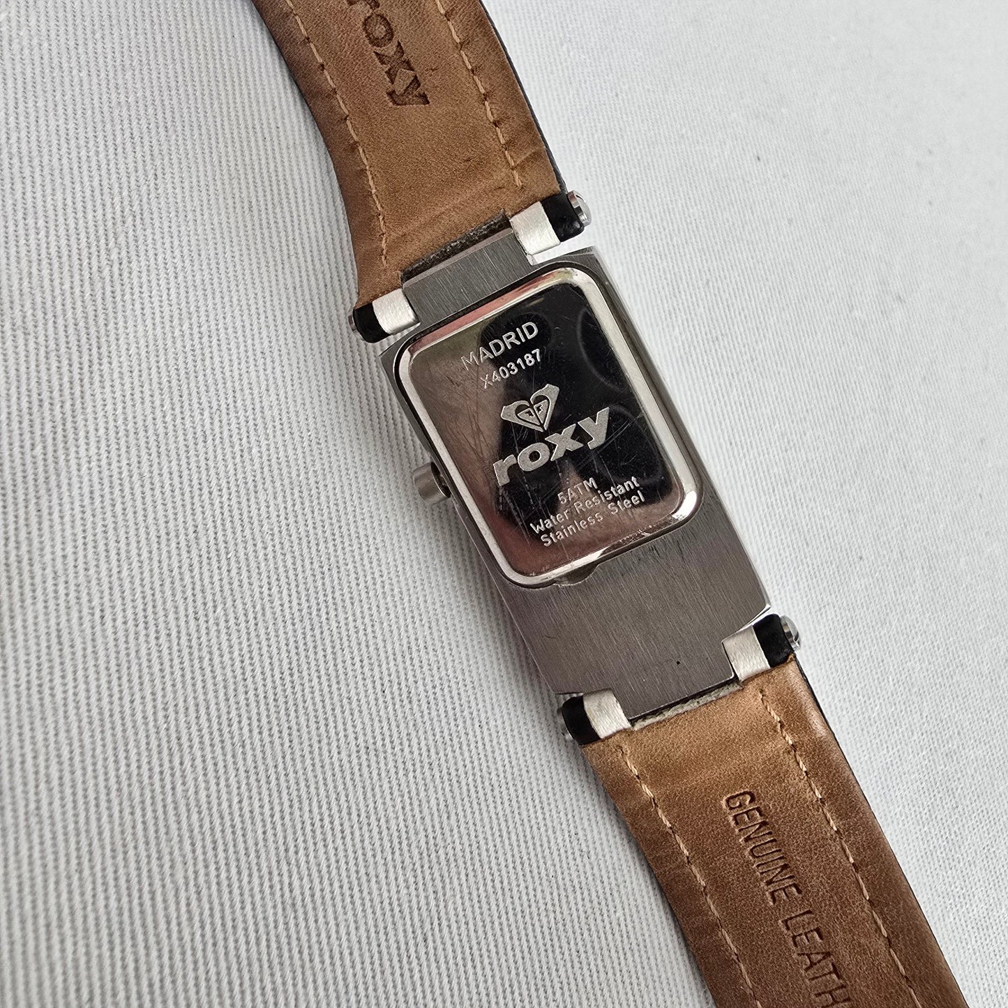 Roxy White Leather Silver Tone Watch