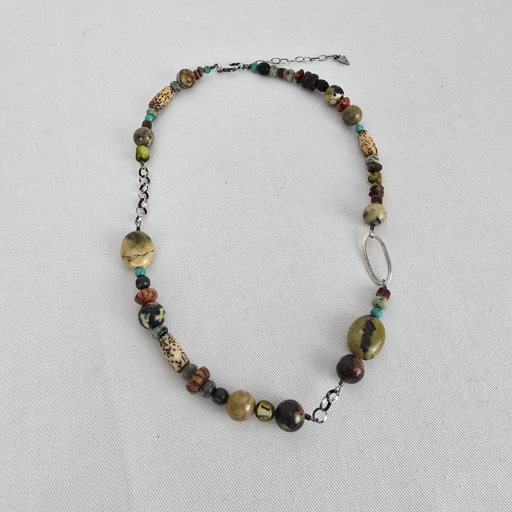 Silpada Natural Stone Beaded 925 Sterling Silver Necklace