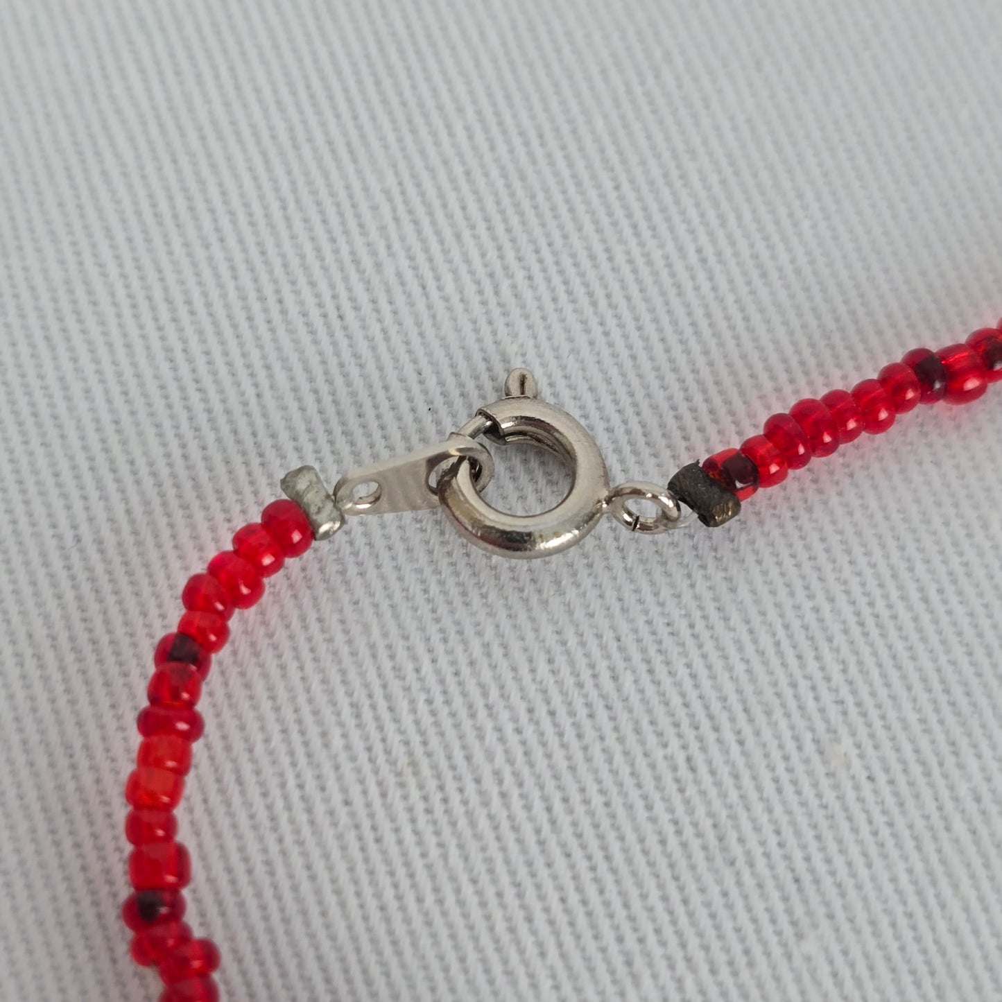 Red & Black Beaded Handmade Long Necklace