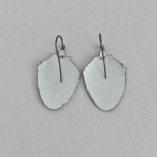 Roccoco 925 Sterling Silver Enamel Flower Earrings