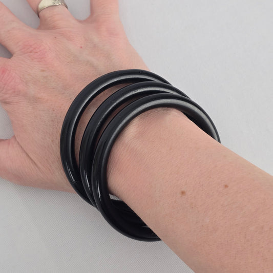 Vintage Black Set of 3 Bangle Bracelets