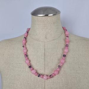 Vintage Rose Quartz Beaded Necklace