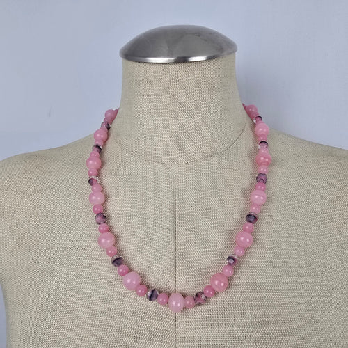 Vintage Rose Quartz Beaded Necklace