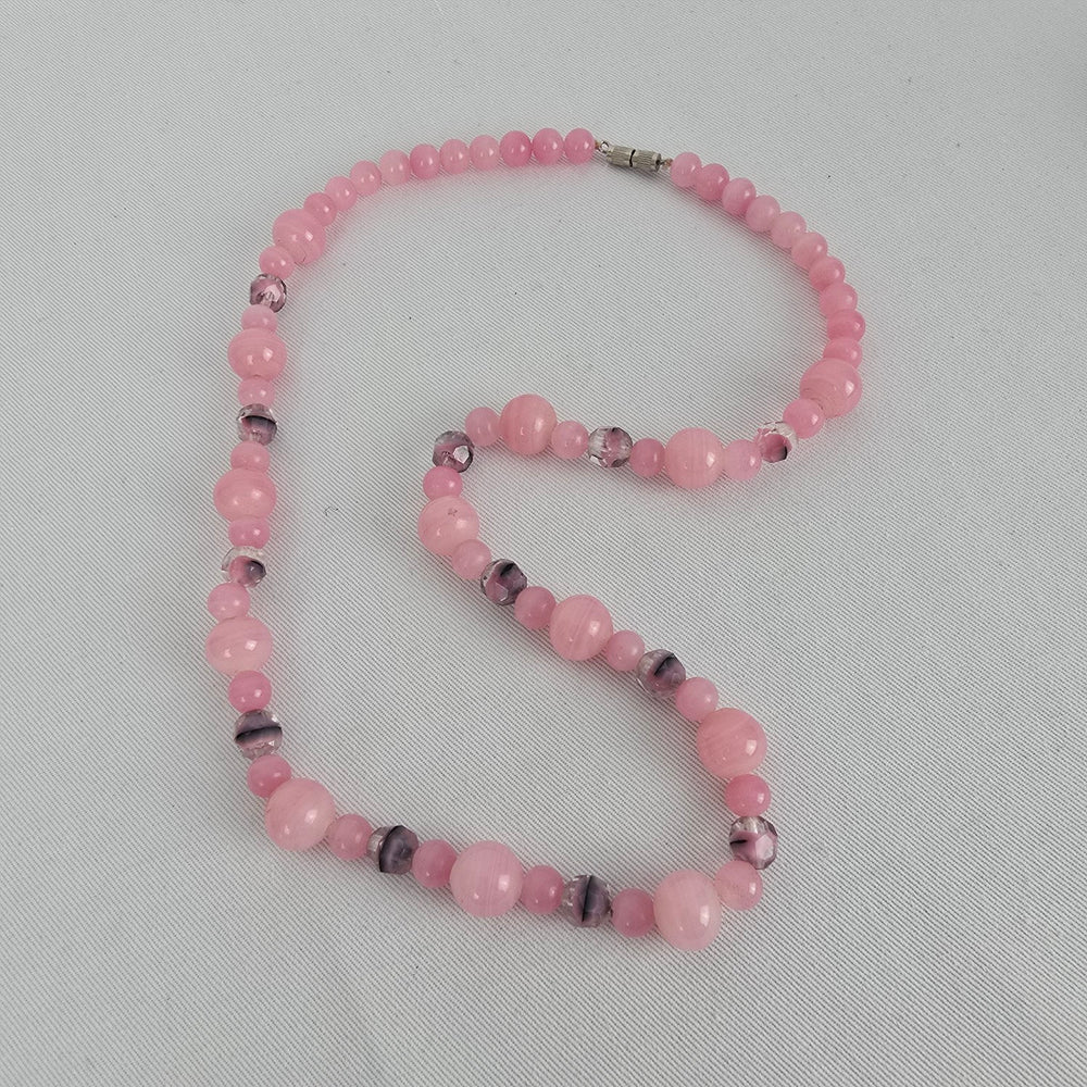 Vintage Rose Quartz Beaded Necklace