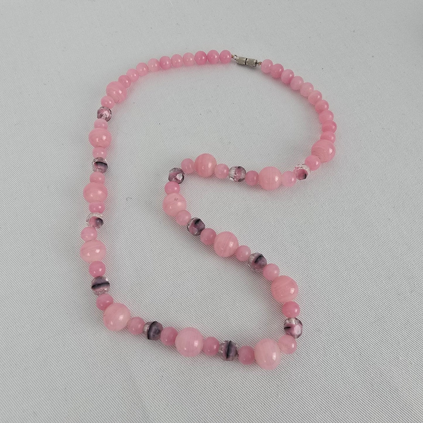 Vintage Rose Quartz Beaded Necklace