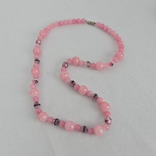 Vintage Rose Quartz Beaded Necklace