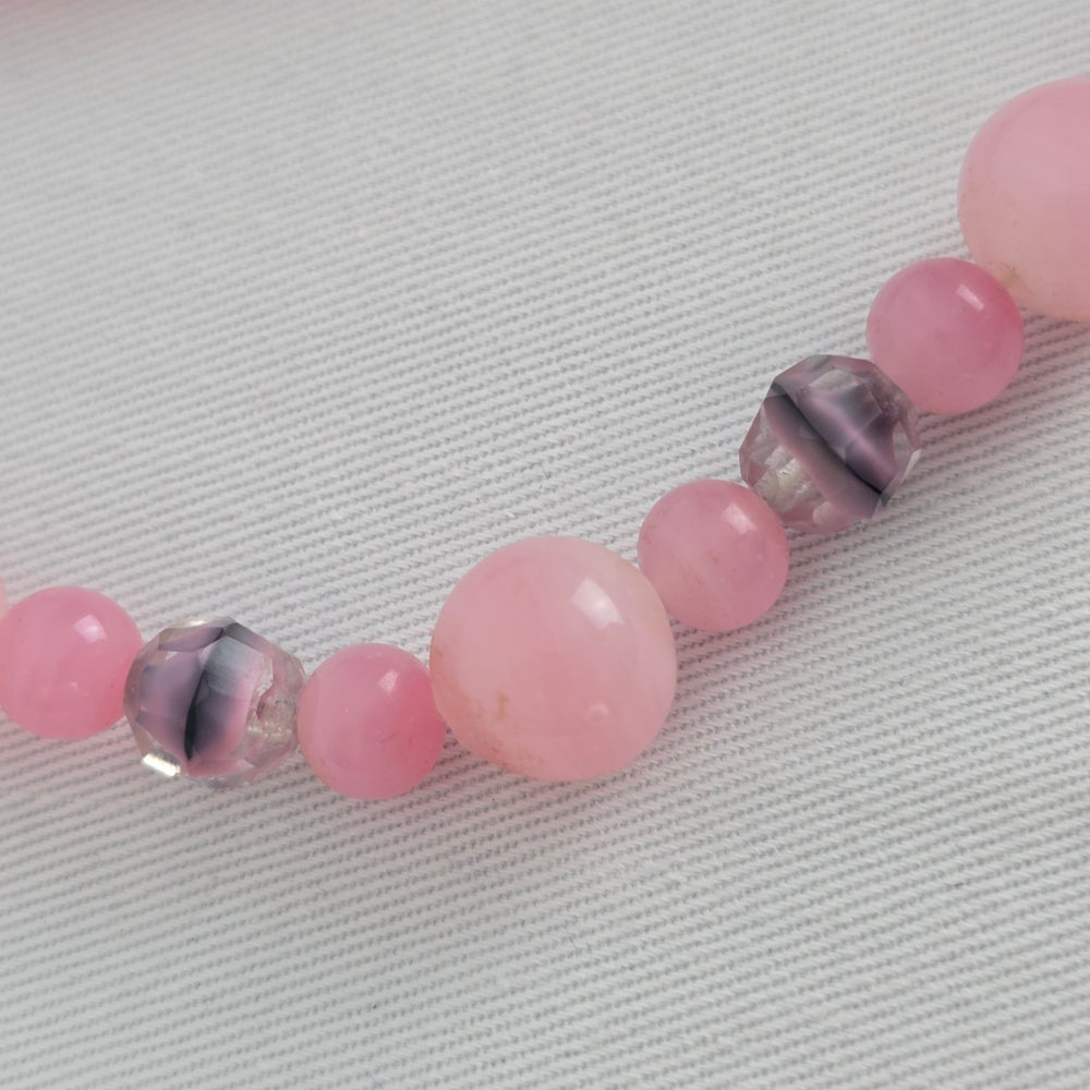 Vintage Rose Quartz Beaded Necklace