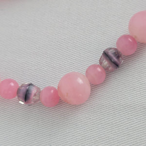 Vintage Rose Quartz Beaded Necklace