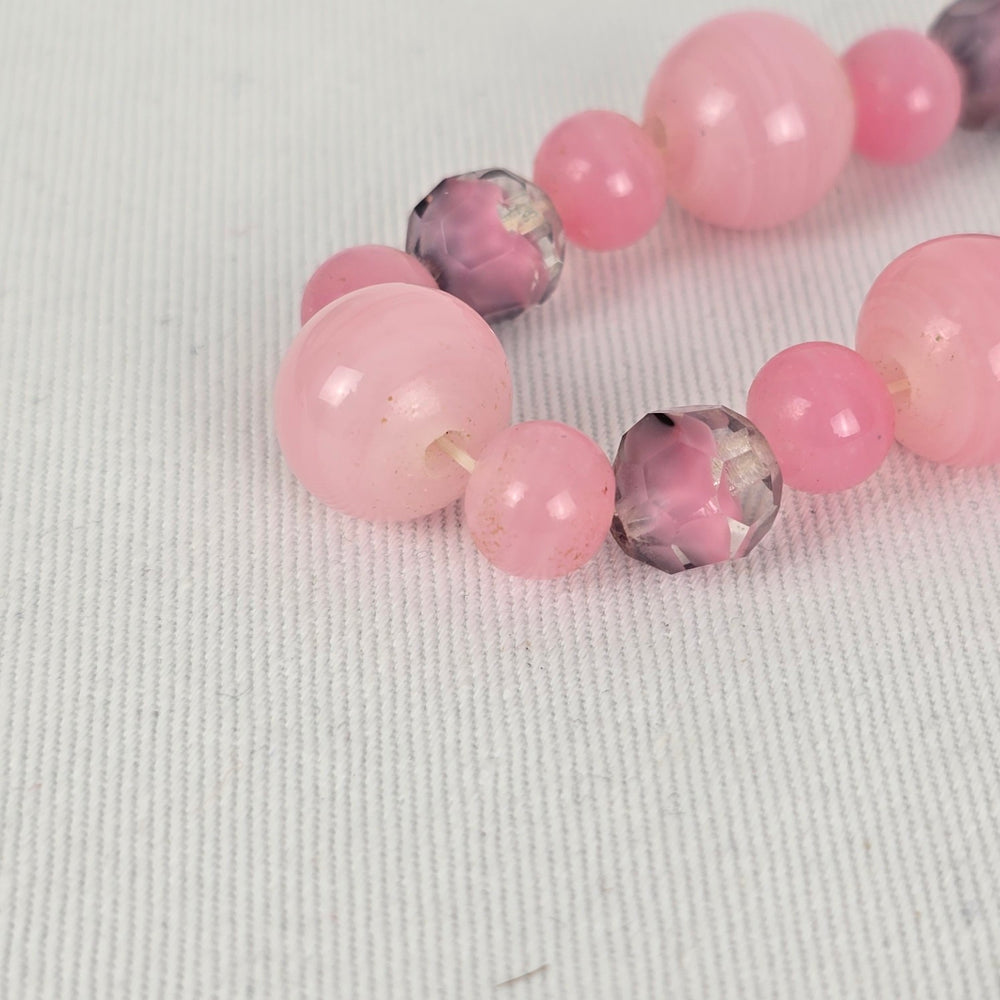 Vintage Rose Quartz Beaded Necklace