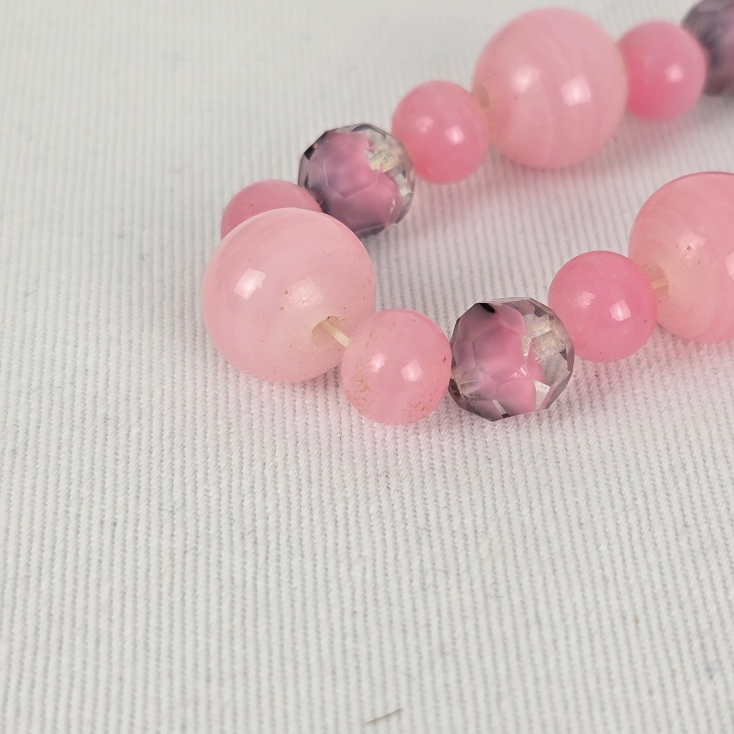 Vintage Rose Quartz Beaded Necklace