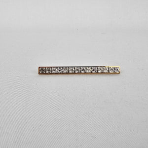 Vintage Gold Tone Rhinestone Bar Brooch – Classic Linear Crystal Pin