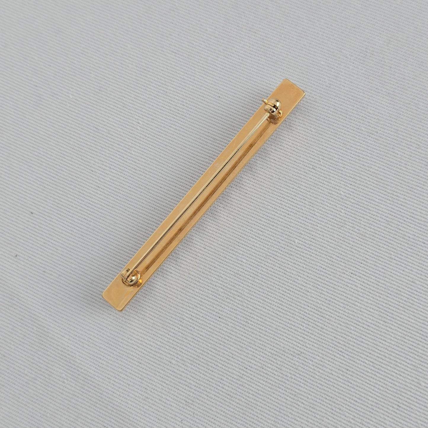 Vintage Gold Tone Rhinestone Bar Brooch – Classic Linear Crystal Pin