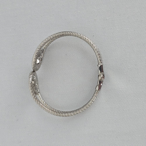 Vintage Silver Tone Turquoise Filigree Cuff Hinge Bracelet
