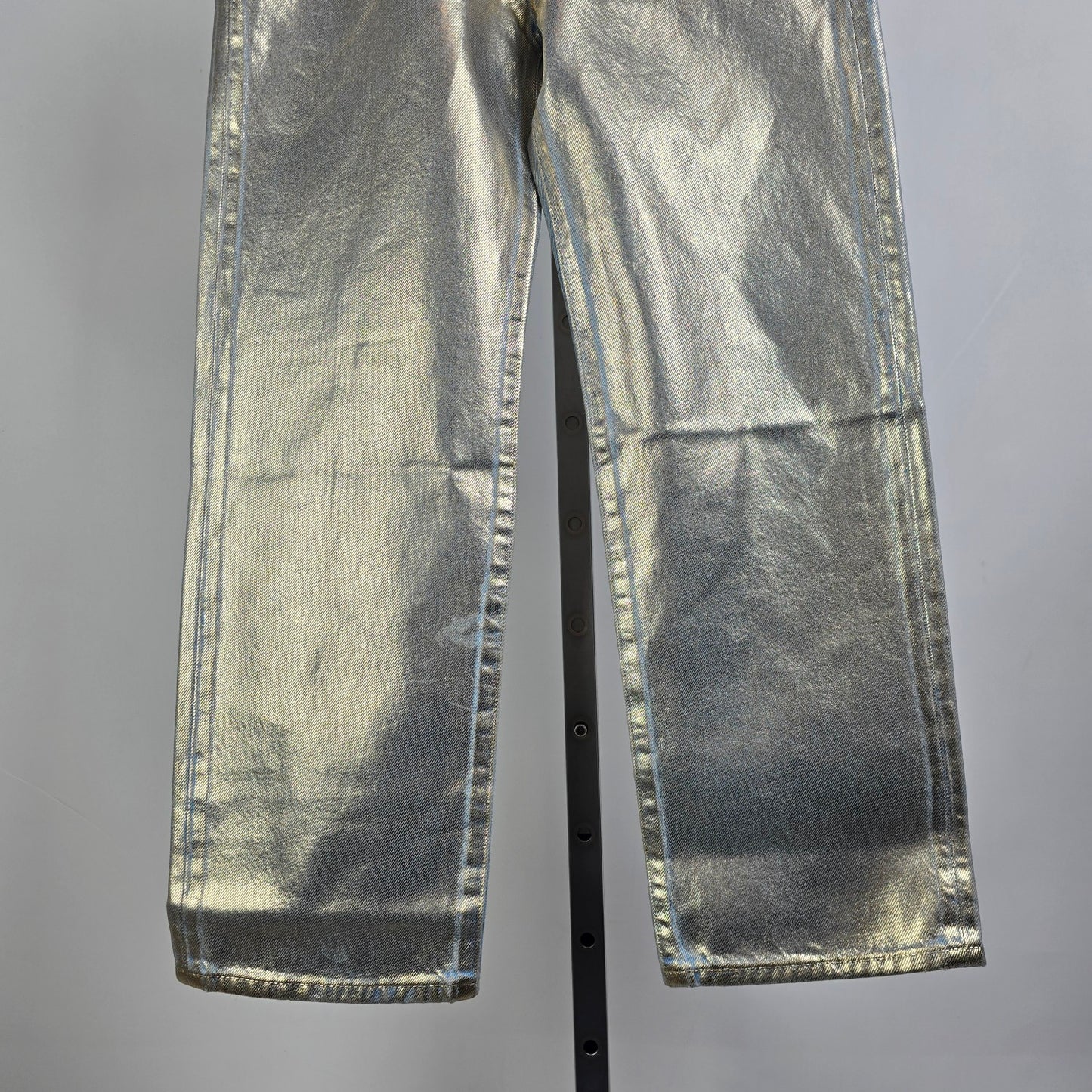 Levi’s 501 Metallic Gold Jeans Mid Rise Straight Leg 90s Ankle Jeans Size 25