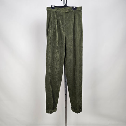 Vintage Cambridge Dry Goods Olive Green Pants Pleated High Waist Size 8