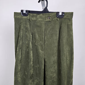 Vintage Cambridge Dry Goods Olive Green Pants Pleated High Waist Size 8