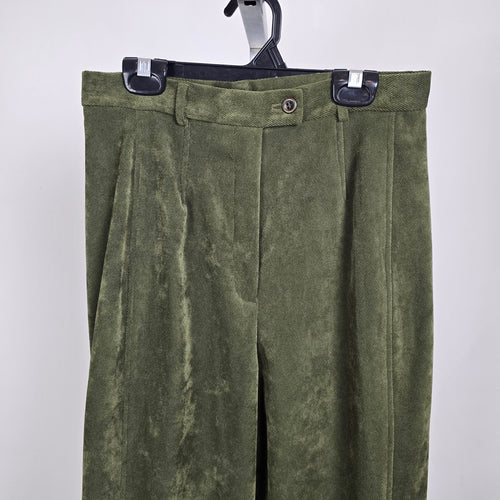 Vintage Cambridge Dry Goods Olive Green Pants Pleated High Waist Size 8
