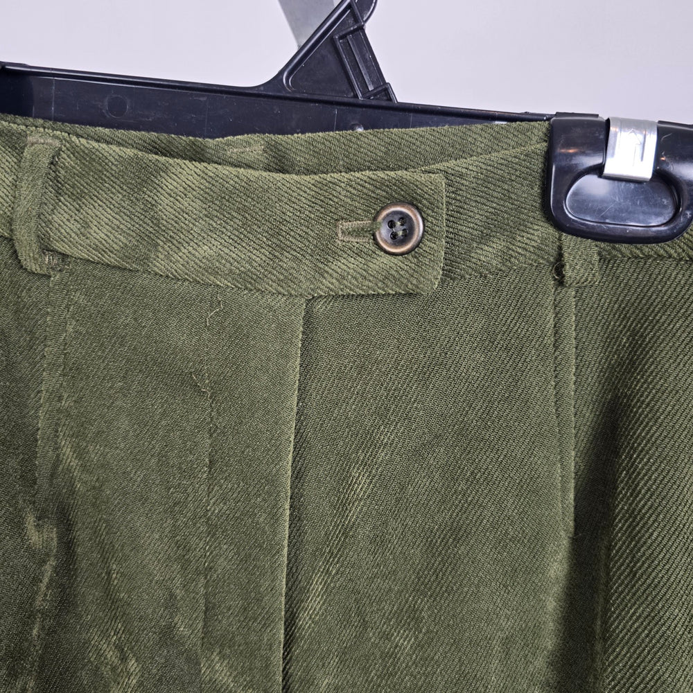 Vintage Cambridge Dry Goods Olive Green Pants Pleated High Waist Size 8