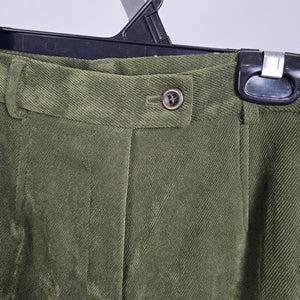 Vintage Cambridge Dry Goods Olive Green Pants Pleated High Waist Size 8