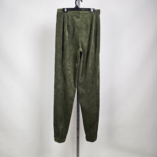 Vintage Cambridge Dry Goods Olive Green Pants Pleated High Waist Size 8