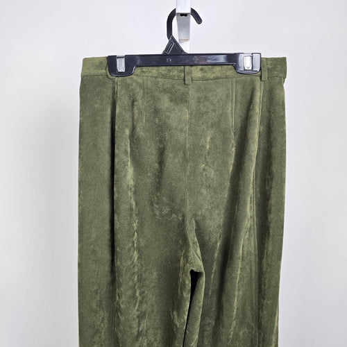 Vintage Cambridge Dry Goods Olive Green Pants Pleated High Waist Size 8